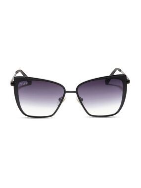 Diff Grace Sunglasses Matte Black Grey Gradient Sharp Color NWT